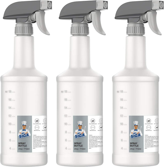 MR.SIGA 24 oz Empty Plastic Spray Bottles for Cleaning Solutions, Heavy Duty Household Reusable