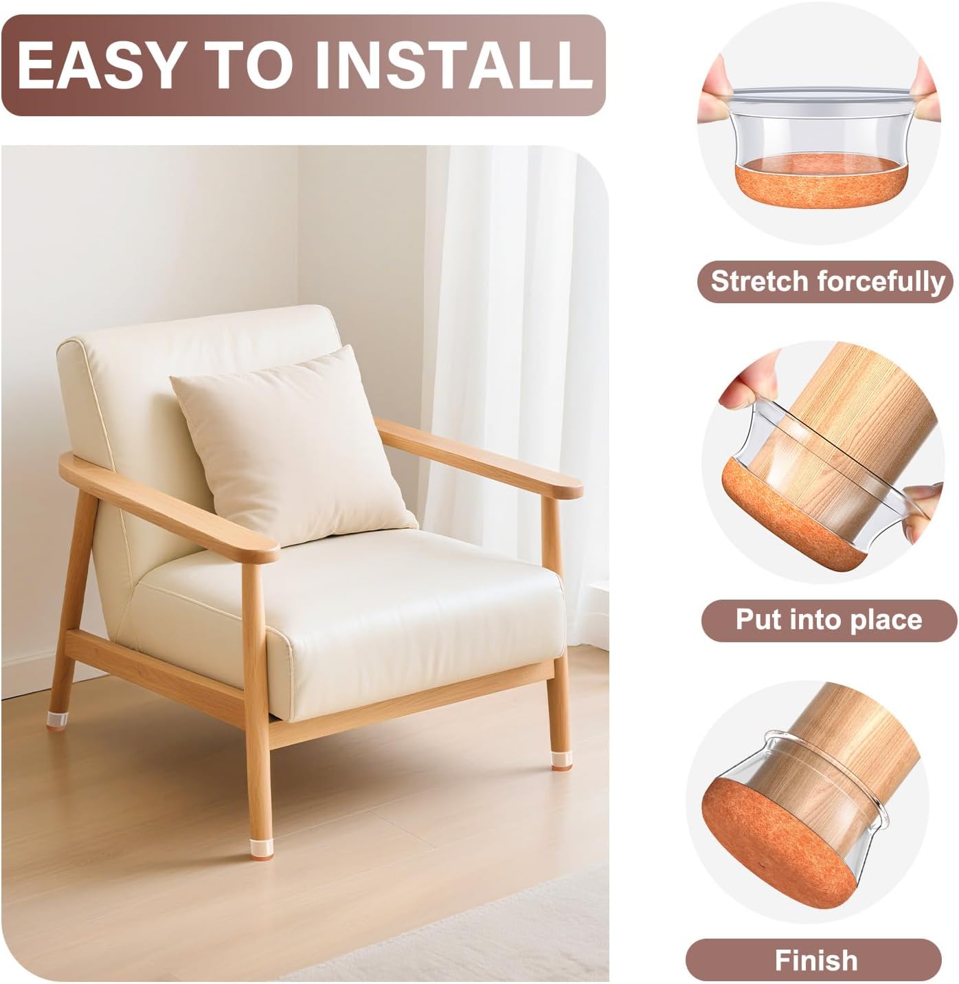 Chair Leg Floor Protectors Round Chair Leg Protectors for Hardwood Floors Silicone Caps Felt