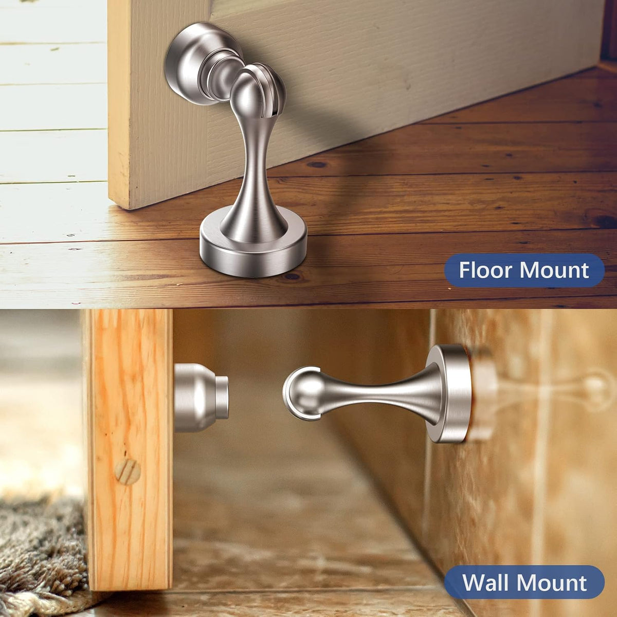 Magnetic Door Stop Stainless Steel，Door Stopper, Heavy Duty for Various Door Types, Keep Your Door