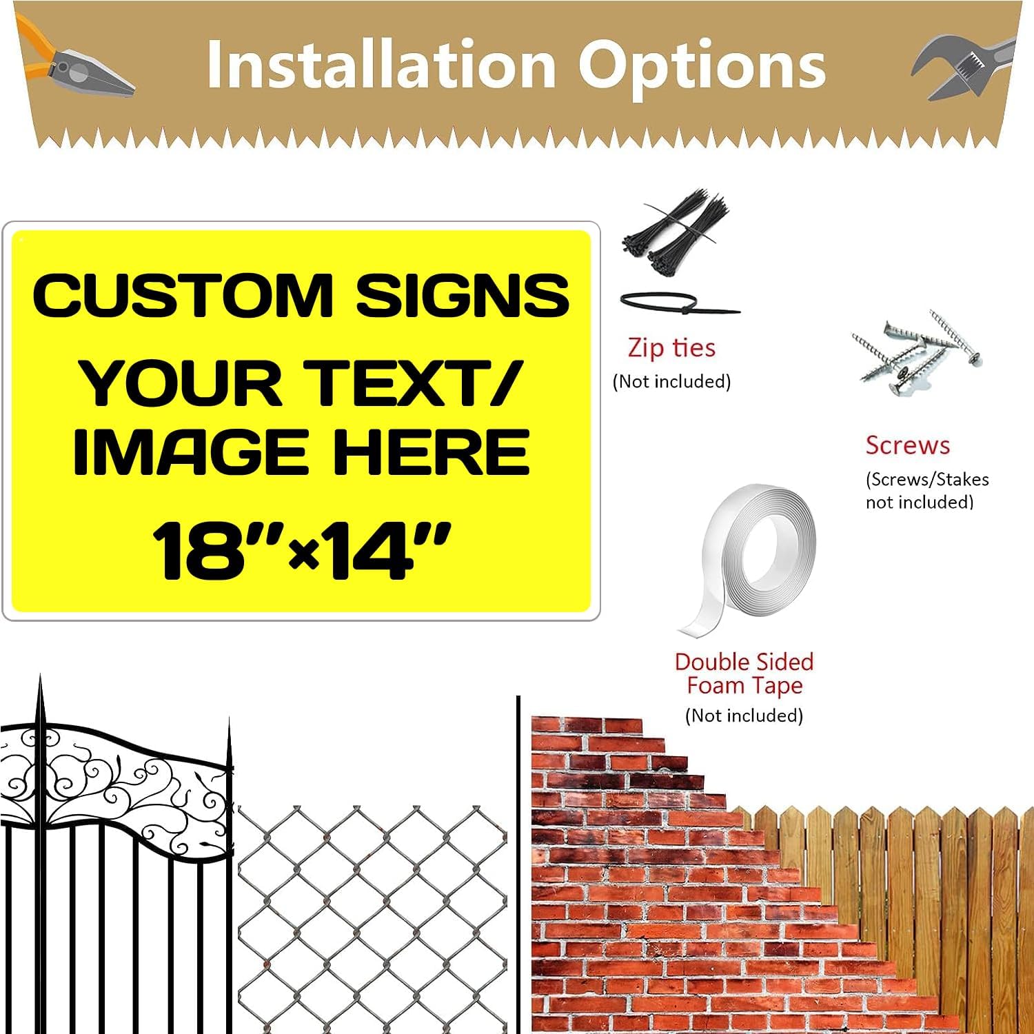 Repaly Personalized signs,Aluminum Weatherproof Metal Sign Multiple Sizes Custom Personalized Text