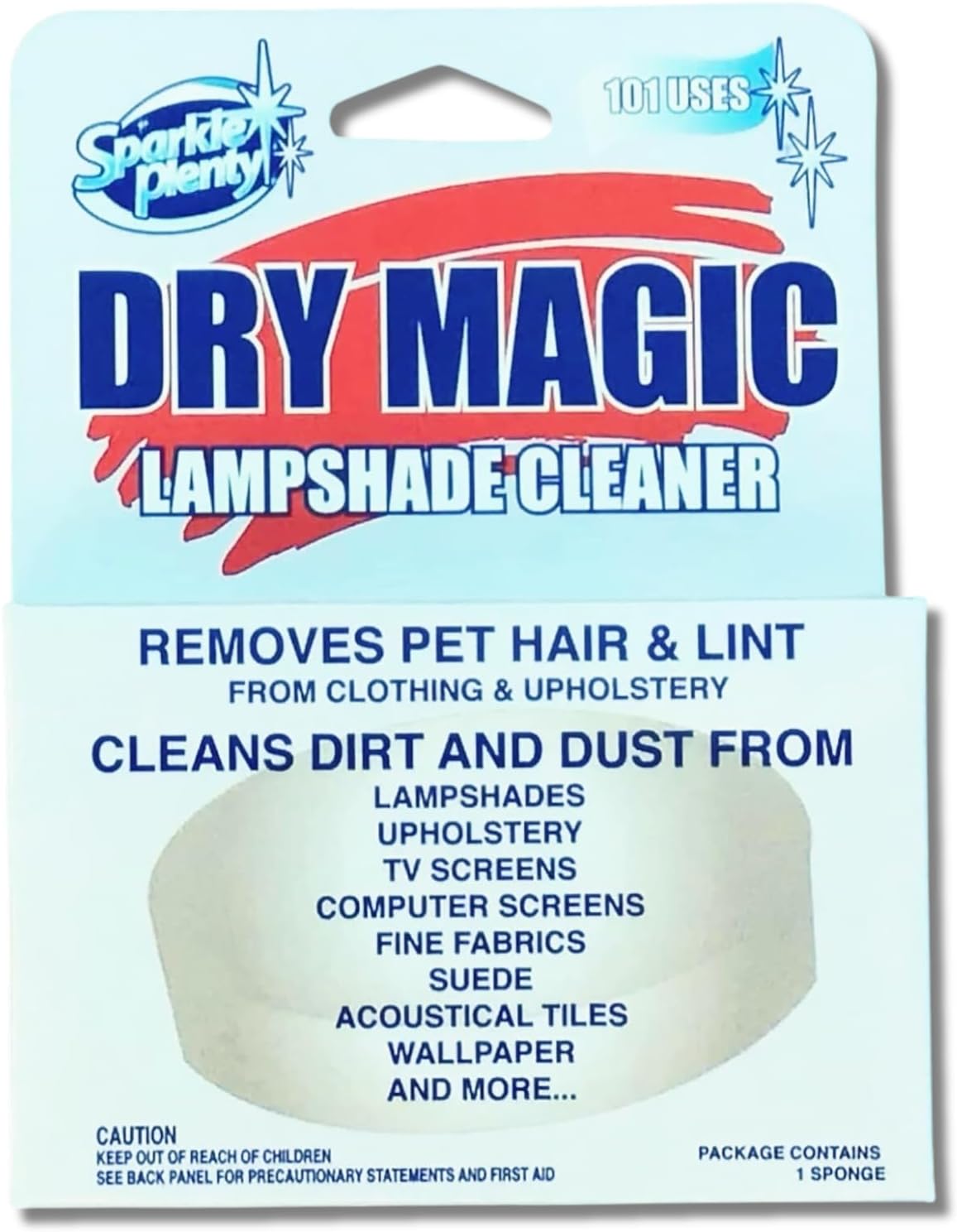 Sparkle Plenty Dry Magic Lampshade Cleaner - Pet Hair Removal Tool for Clothes & Upholstery - Lint