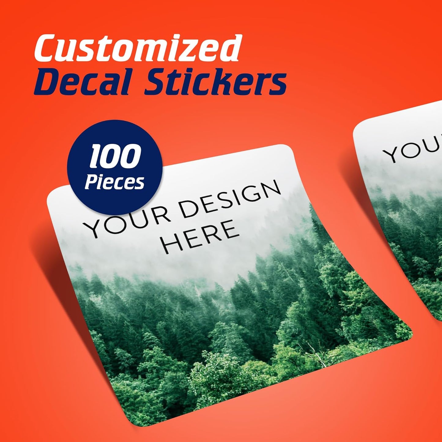 100 Custom Vinyl Stickers - Upload Your own Image, Text, Design, Logo - Personalized Logo Labels