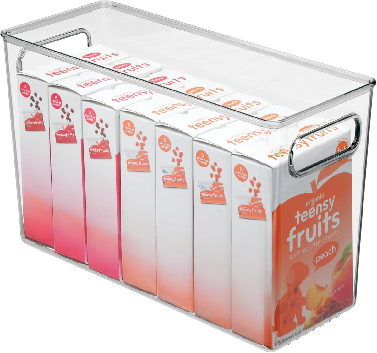 iDesign Plastic Stackable Kitchen Organizer Bin with Easy to Grip Integrated Handles for Kitchen