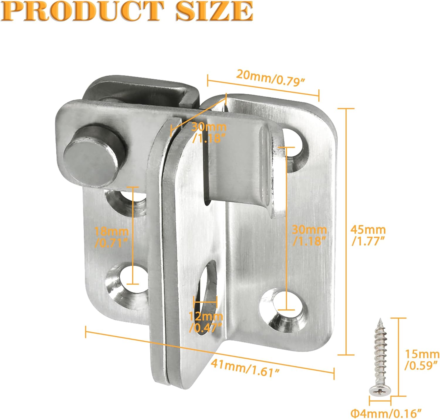 Alise Flip Latch Gate Latch,Shed Door Latch Barn Door Lock Shed Lock Shed Latch,Stainless Steel