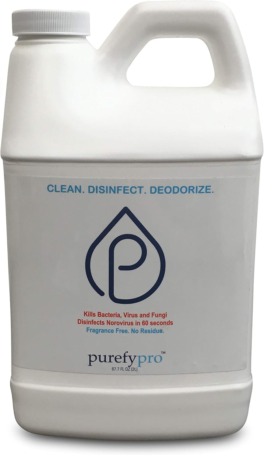Purefypro Disinfectant (68oz) - Kills 99.9999% Viruses HIV, Monkeypox, Hepatitis, Norovirus, VRE