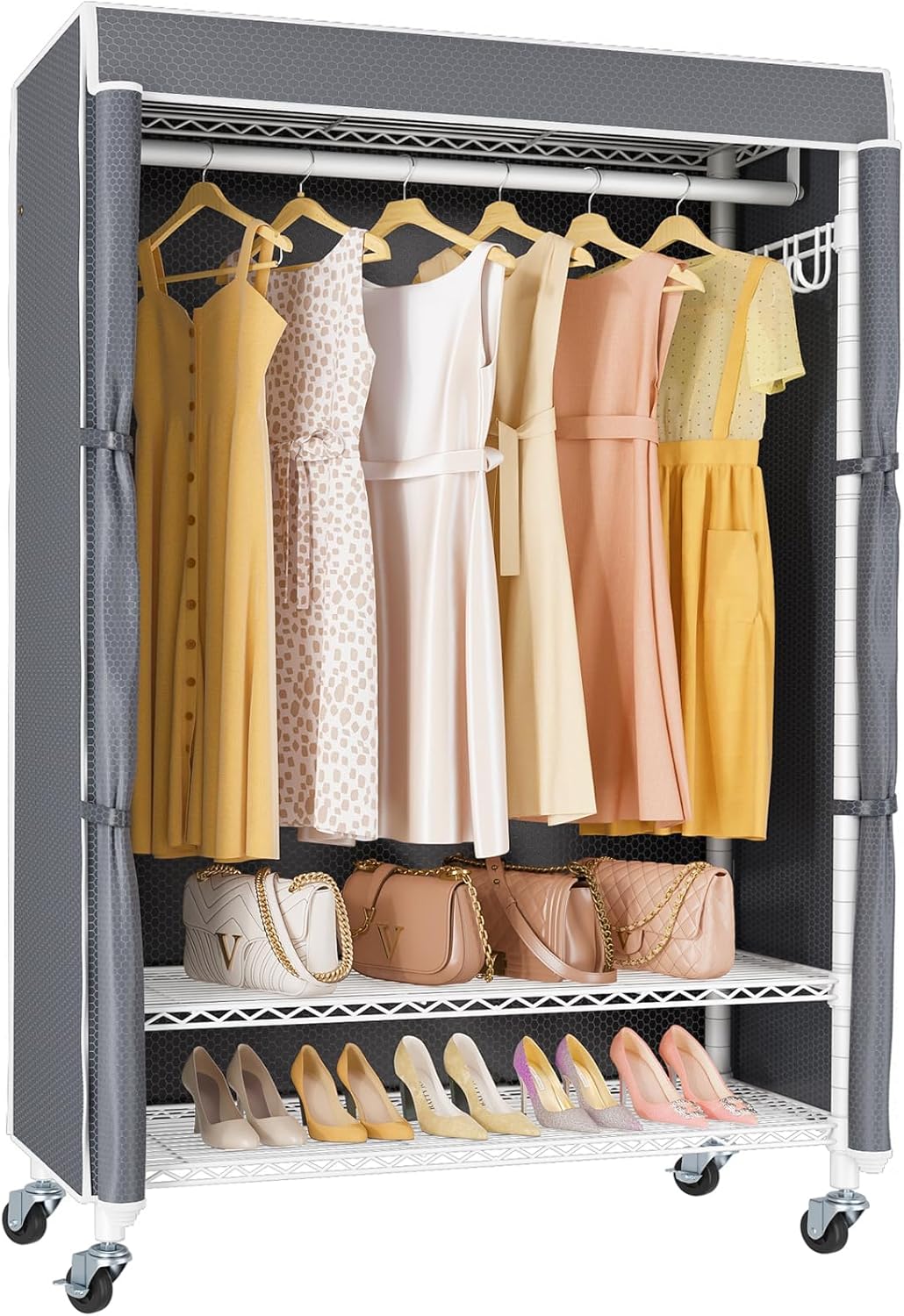 VIPEK R3C Portable Closet with Cover - Heavy Duty Freestanding Clothes Rack with Wheels & Hanging
