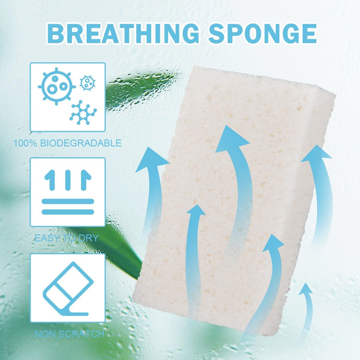 YoleShy White Sponges Kitchen 10 Pack Natural Compressed Cellulose Sponges for Dishes Non Scratch