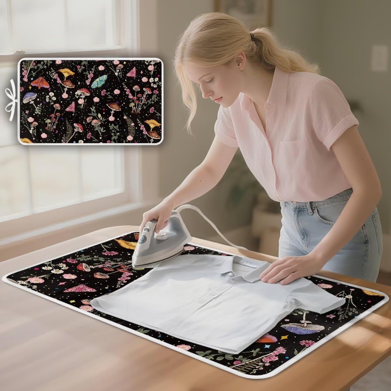 Mushroom Ironing Mat Portable Ironing Pad Blanket for Table Top Heat Resistance Travel Small 32 x