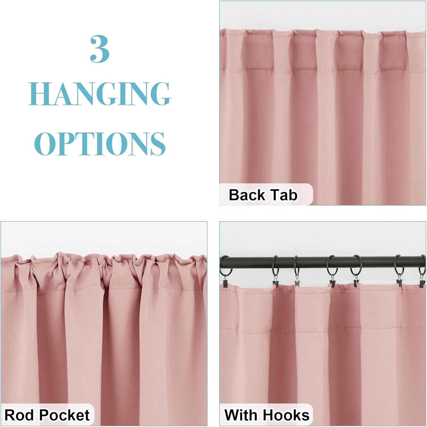 RYB HOME Kitchen Window Curtains Over Sink - Blackout Insualting Privacy Curtains for Kids Bedroom