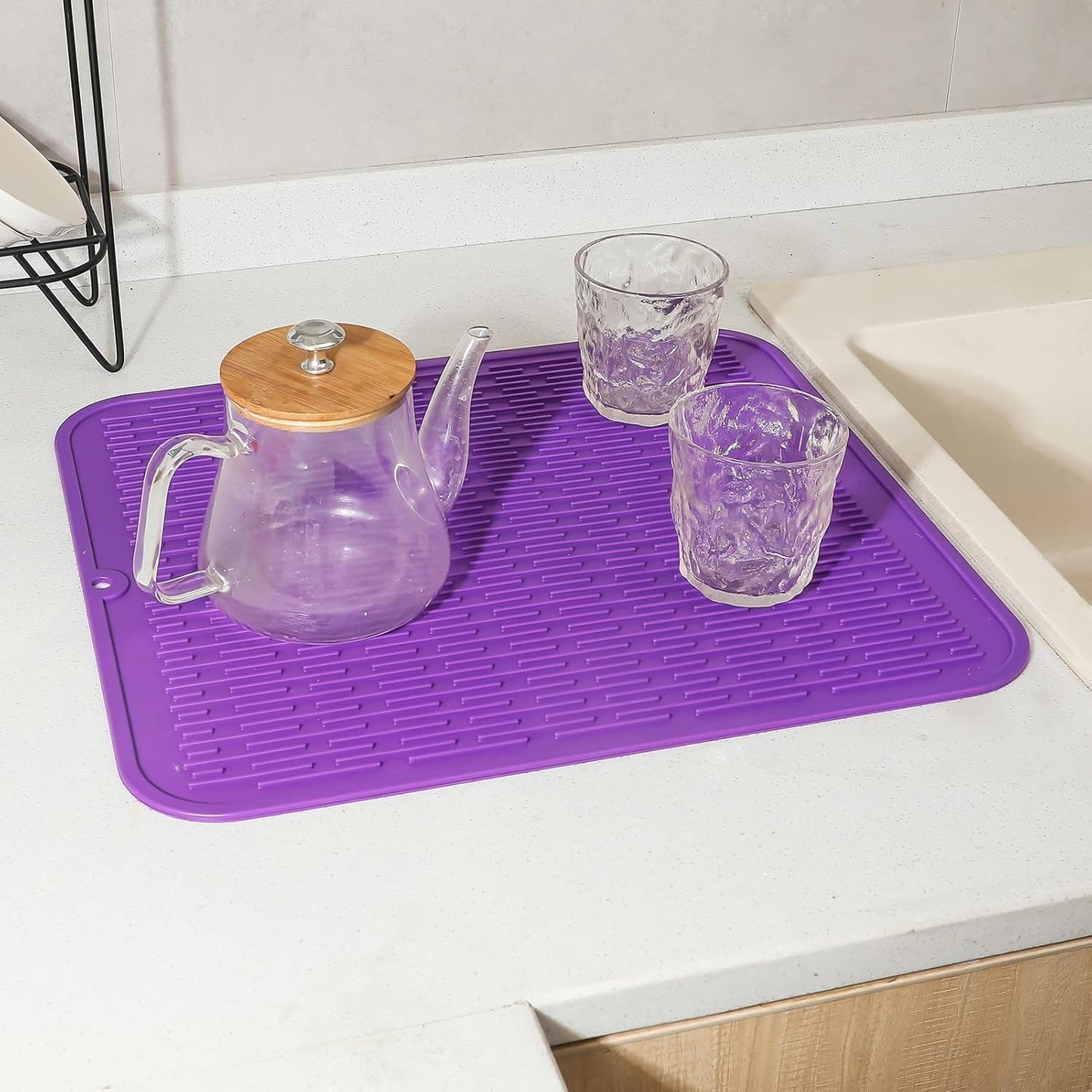Silicone Dish Drying Mat for Multiple Usage,Easy clean,Eco-friendly,Heat-resistant Silicone Mat for
