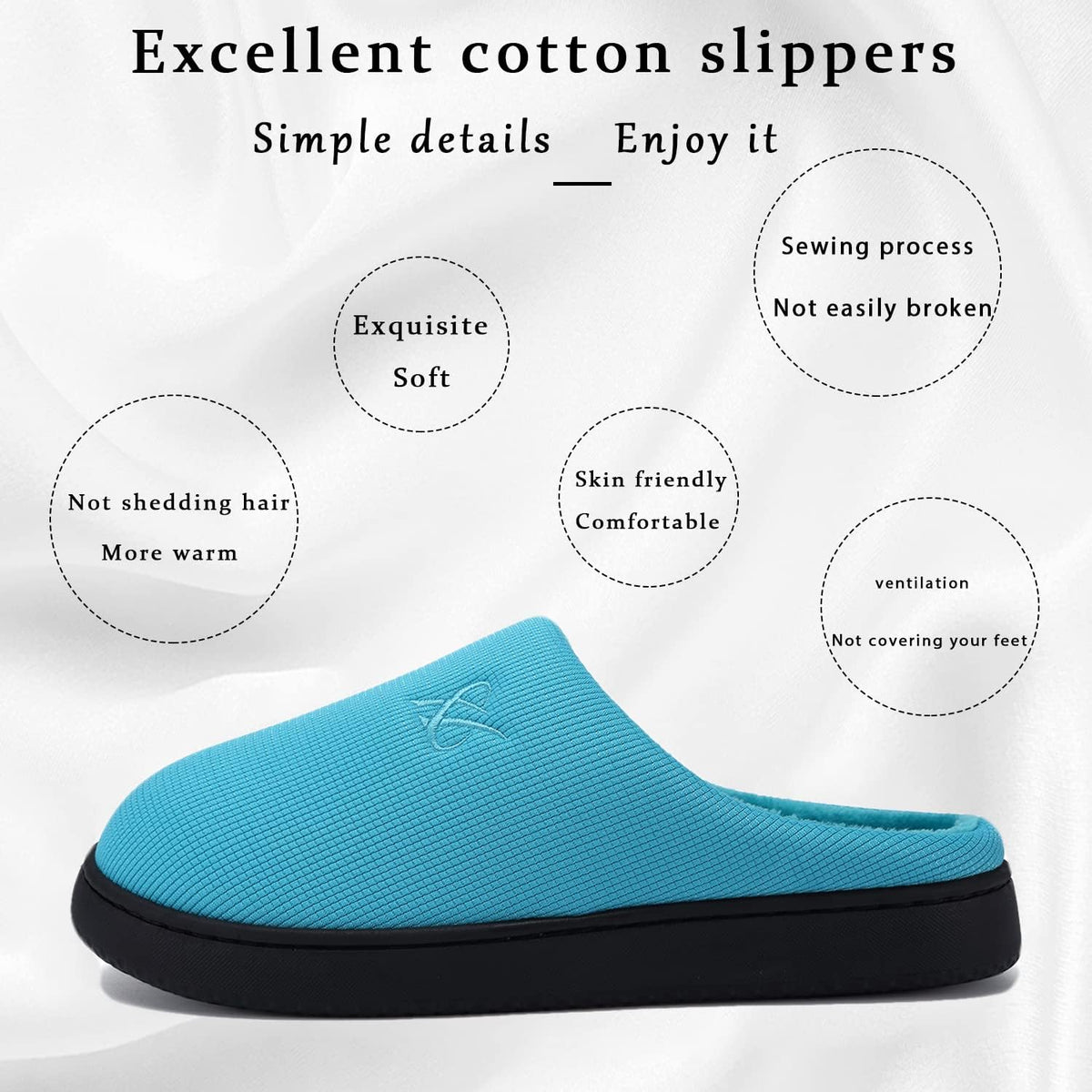 Memory Foam Slippers for Women's and Men's Casual House Shoes