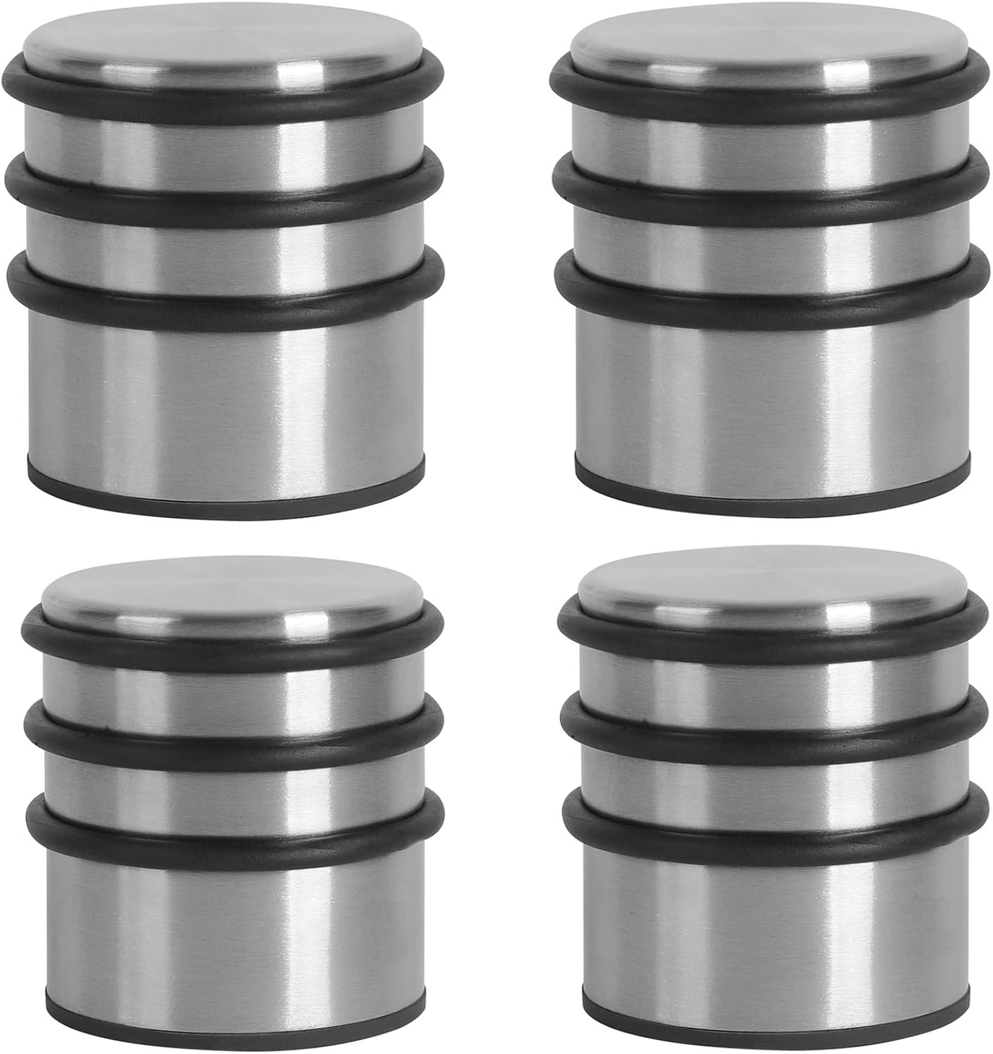 KINJOEK 4 Packs Heavy Duty Door Stopper, Solid Steel Door Stop No Need to Drill, Surrounded with