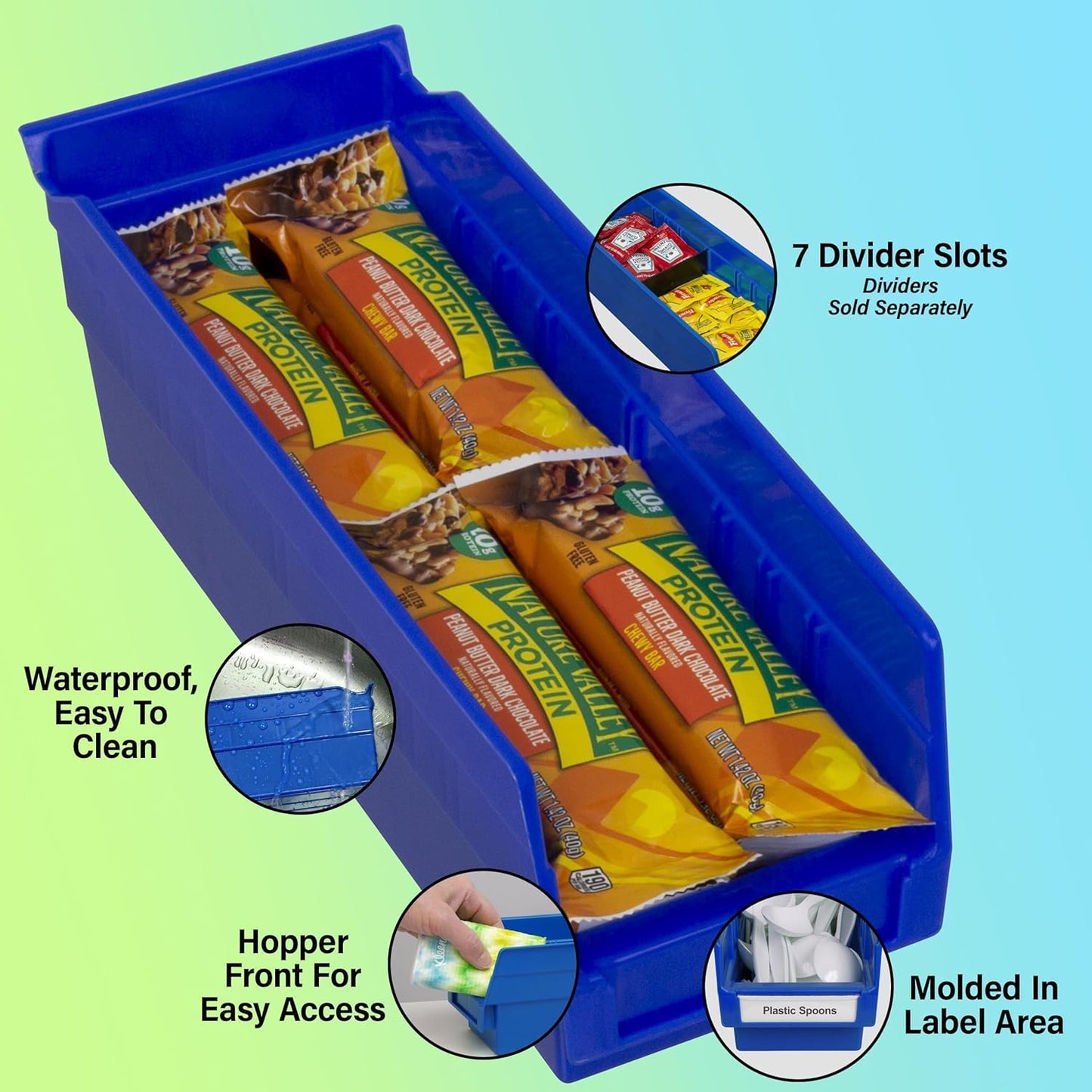 Akro-Mils 30120 Plastic Shelf Bins, Heavy Duty Storage Bins for Garage, Closet, and Drawer