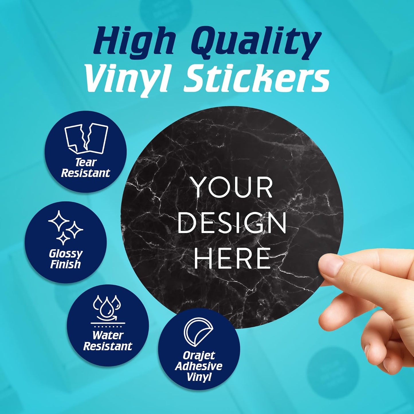 100 Custom Vinyl Stickers - Upload Your own Image, Text, Design, Logo - Personalized Logo Labels