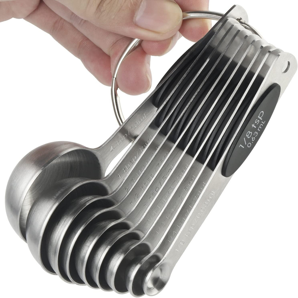 Magnetic Measuring Spoons Set of 9 Stainless Steel Stackable Measuring Spoons Heavy Duty Nesting