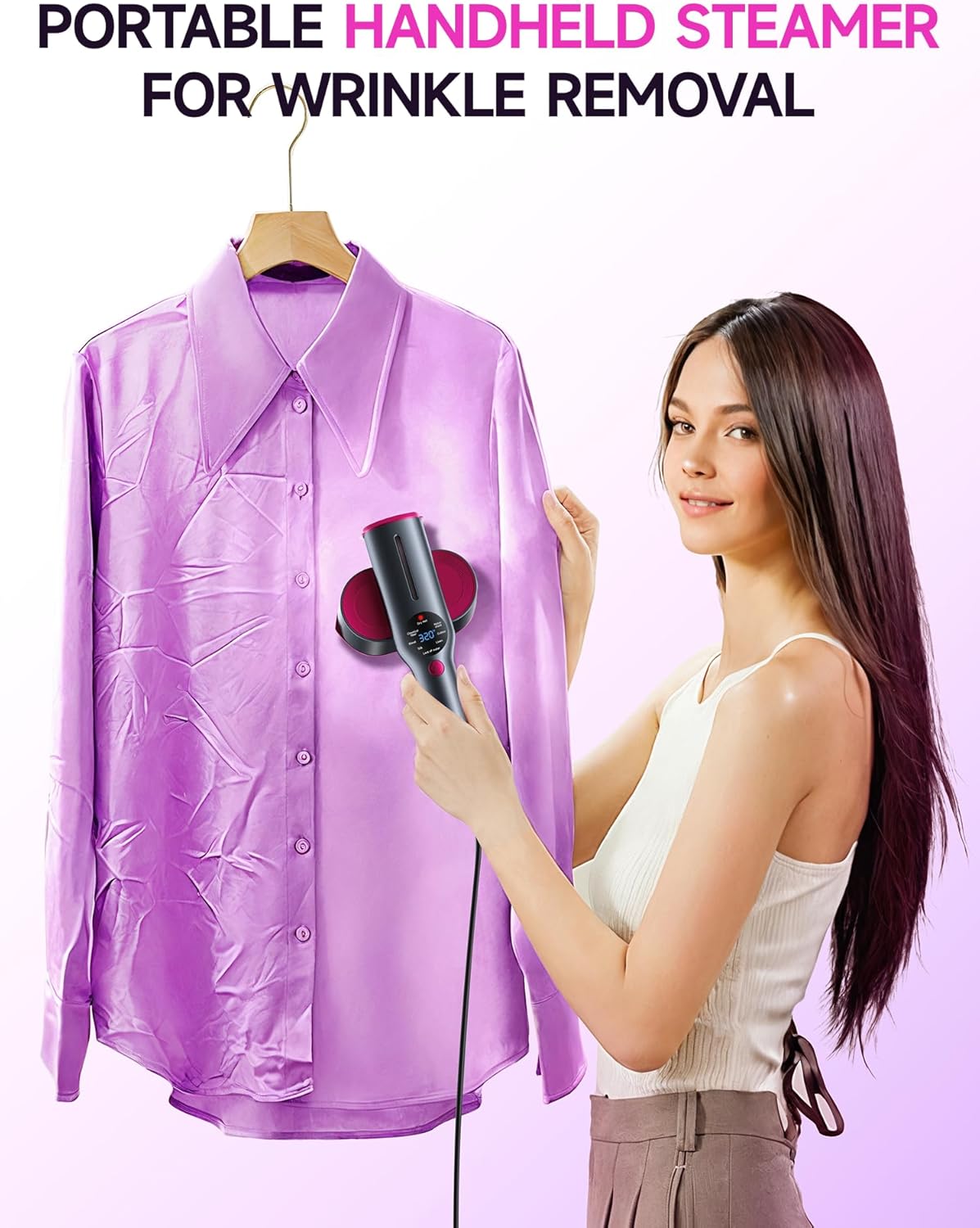 DRFLASH 2-in-1 Steamer & Iron for Clothes,15s Fast Heat-up 1200W Portable Handheld Garment
