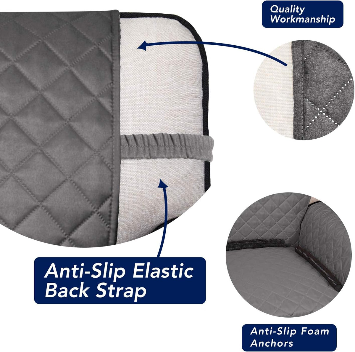 PureFit Reversible Quilted Sofa Cover, Water Resistant Slipcover Furniture Protector, Washable