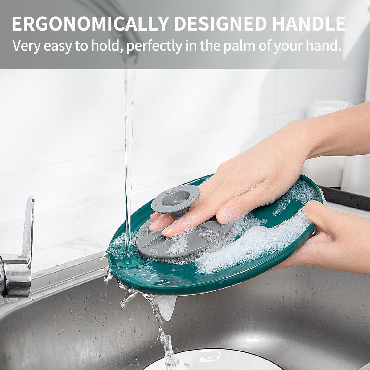 Silicone Dish Scrubber, Non-Scratch Scrub Spong for Washing Dish, Pot, Pan