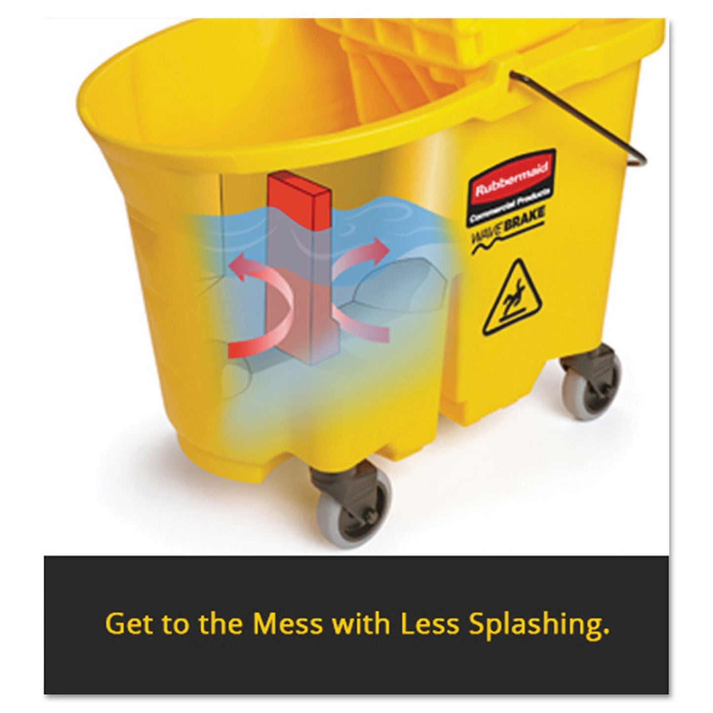 Rubbermaid Commercial Products WaveBrake 35 QT Side-Press Mop Bucket and Wringer Combo on Wheels