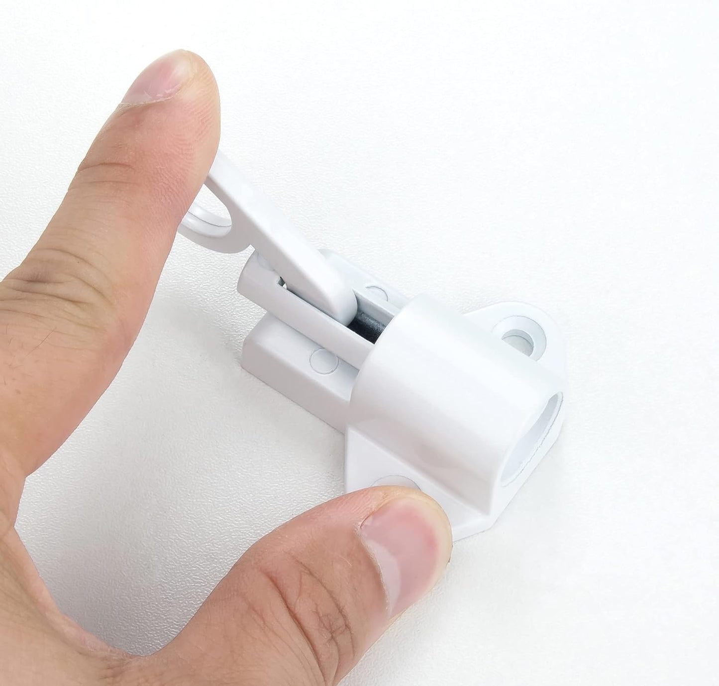 4 Packs Self-Closing Latches，White Spring Door Lock，Resilient Bolt Latch Aluminum Alloy Safety