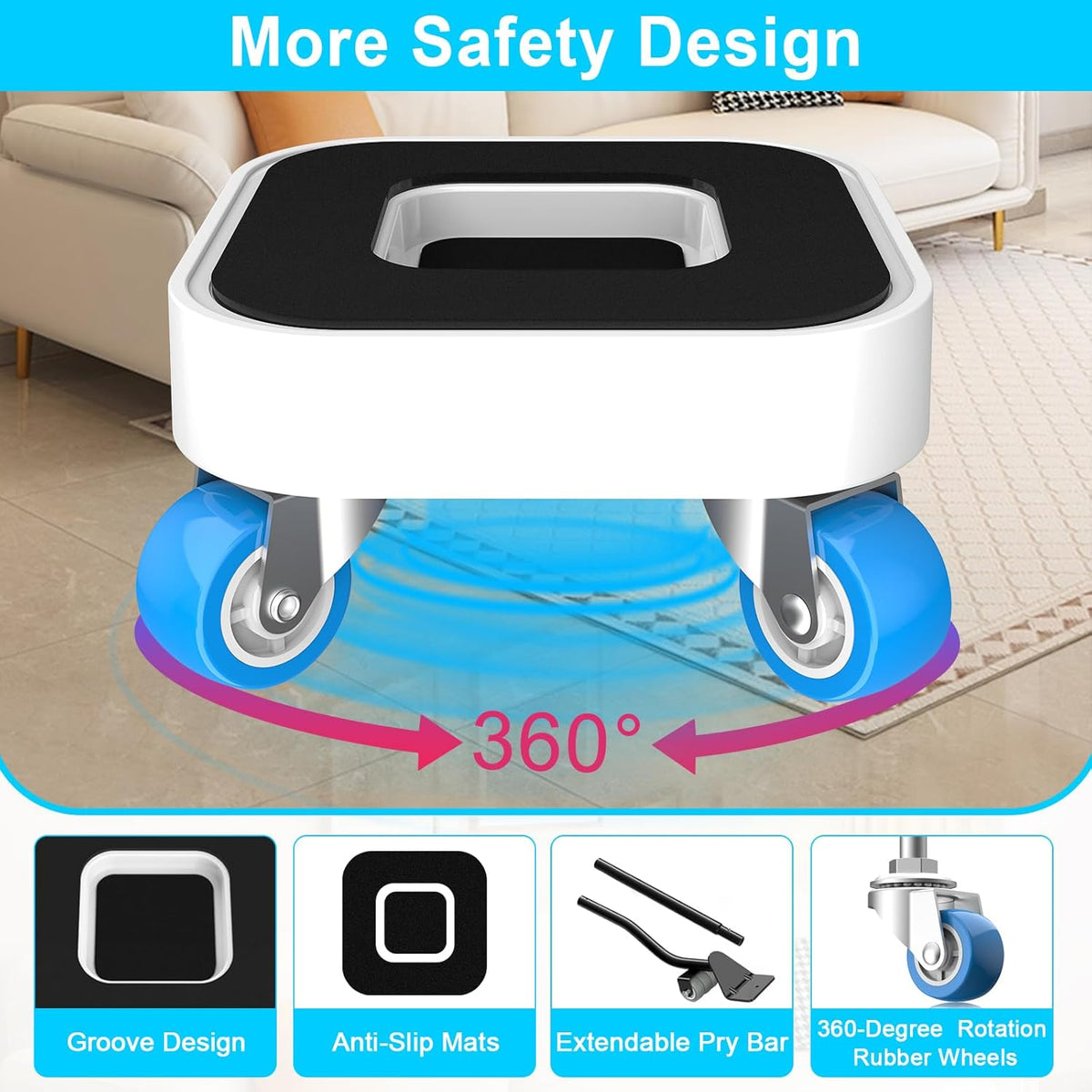 New Upgrade Furniture Sliders, Furniture Dolly with 360° Rotatable Wheels, Furniture Movers for
