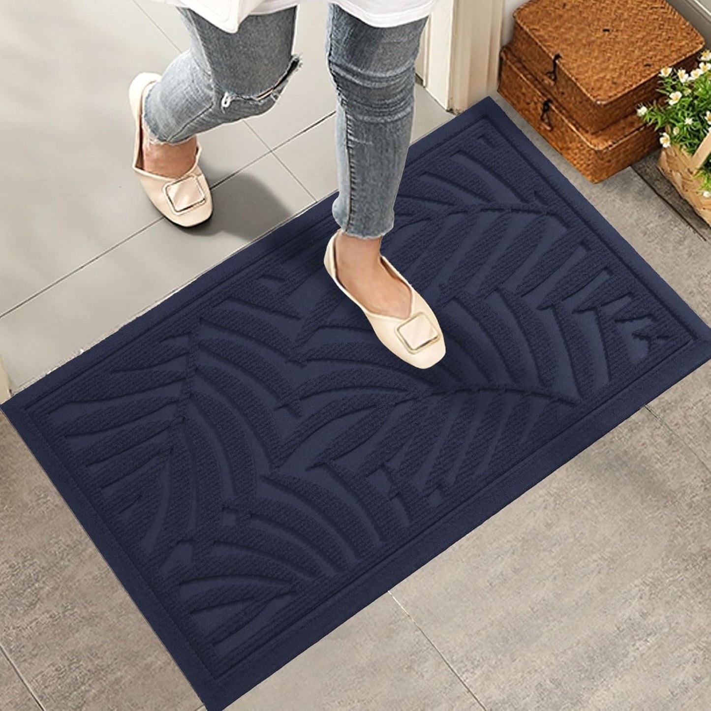 Front Door Mat, Absorbent Resist Dirt Welcome Door Mat Indoor Outdoor, Waterproof Doormat, Sturdy