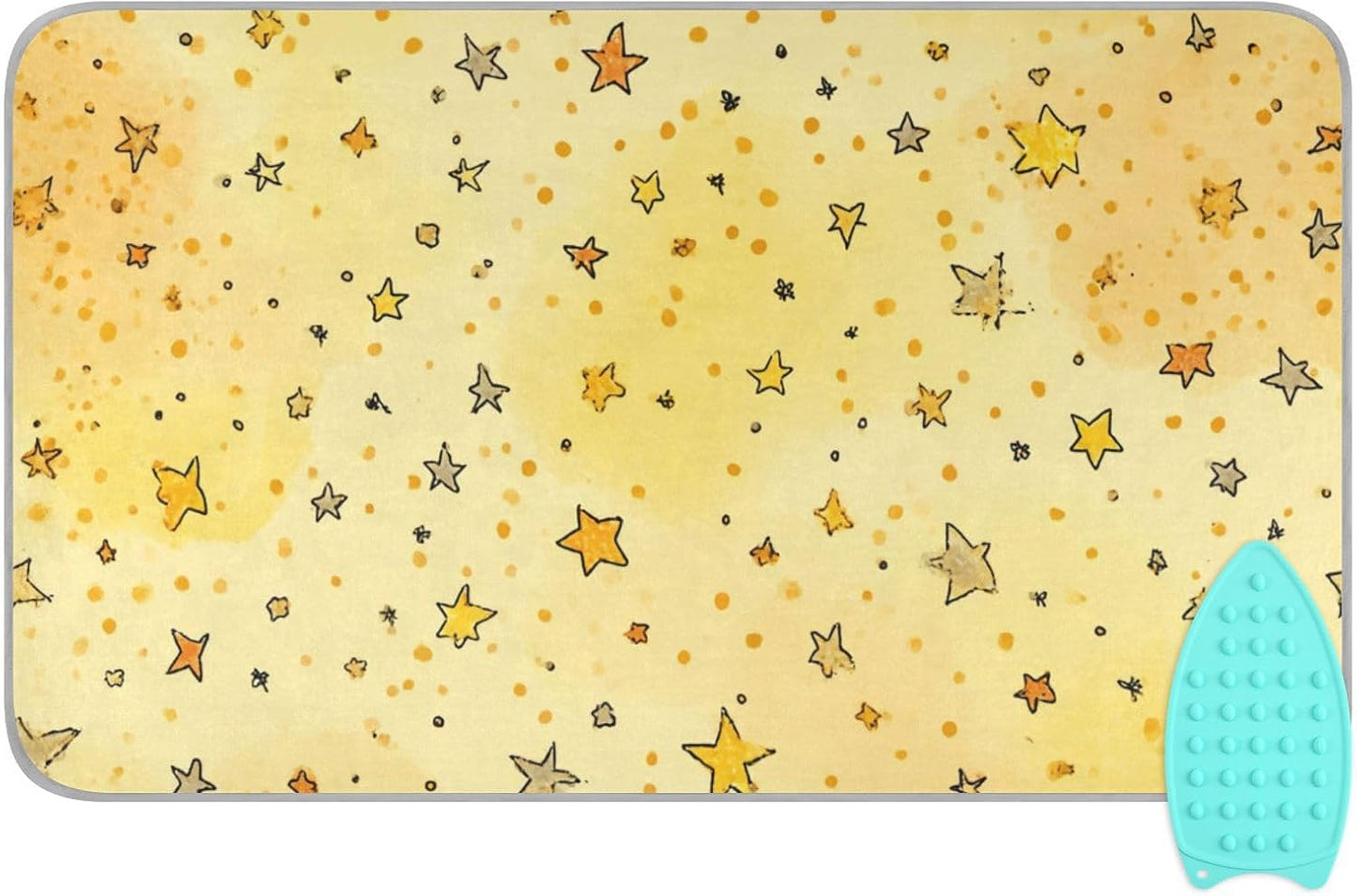 Golden Stars and Dots Ironing Mat for Table top Portable Ironing Pad Blanket for Washer Dryer