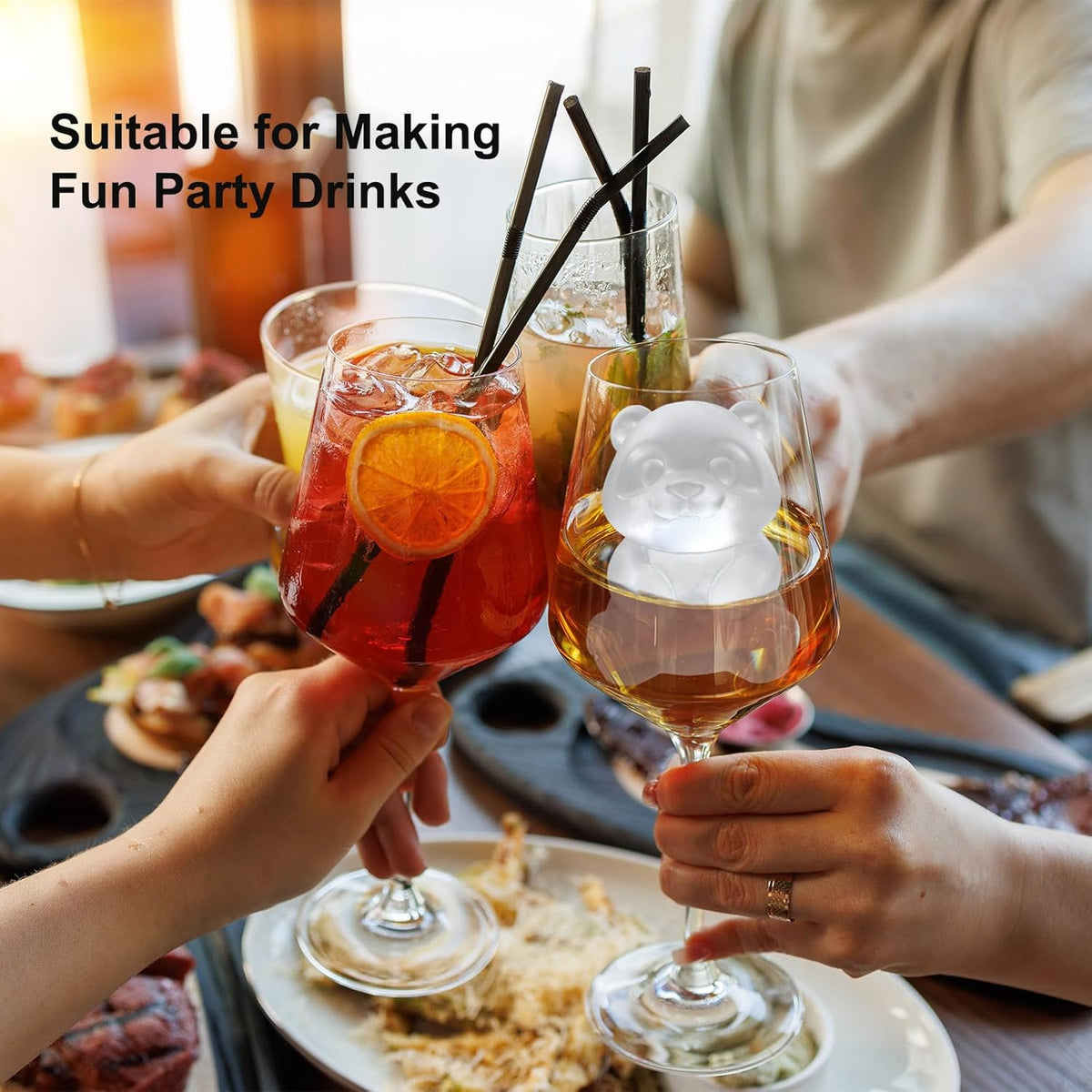 3D Panda Ice Cube Silicone Molds Tray for Whiskey, Cocktail, Drink Decor, Bar; Rich Details. Cute