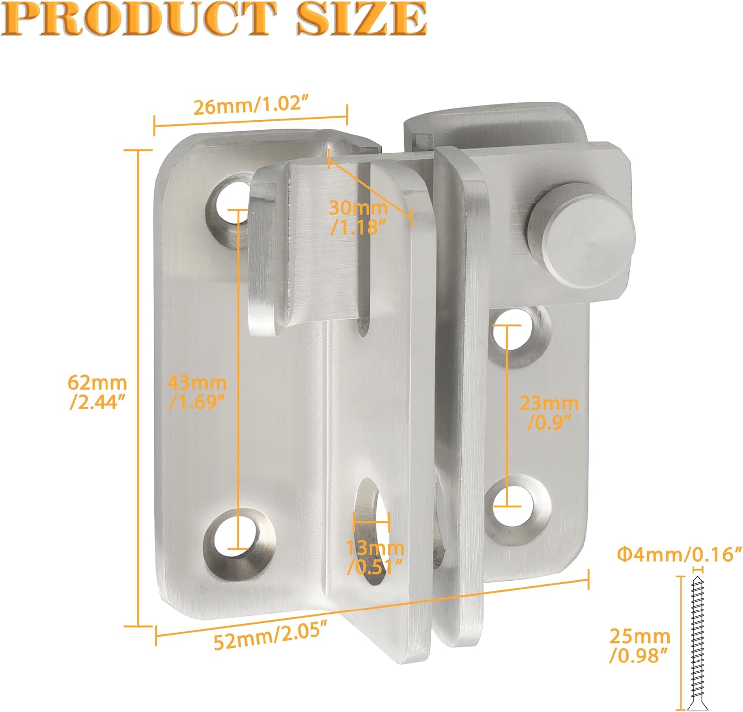 Alise Flip Latch,Gate Latches Slide Bolt Latch Safety Door Lock Catch for Barn Cabinet Pet Cage