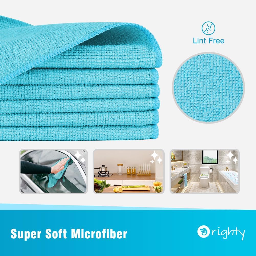 Orighty Microfiber Cleaning Cloth, 12 Pack Microfiber Towels for Cars, Highly Absorbent Car