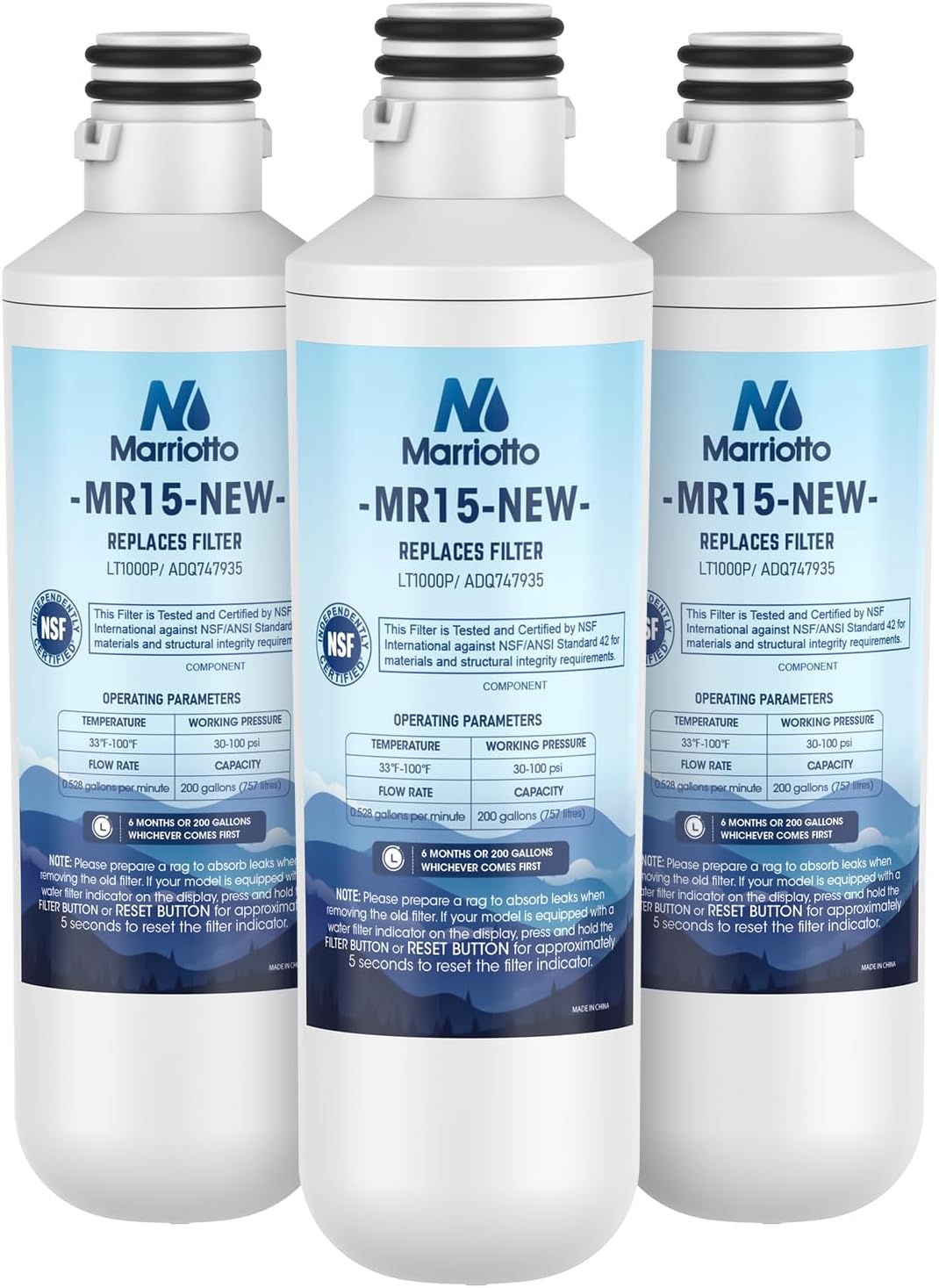 MARRIOTTO LT1000PC Refrigerator Water Filter, Water Filter ADQ747935 Compatible with LT1000PC
