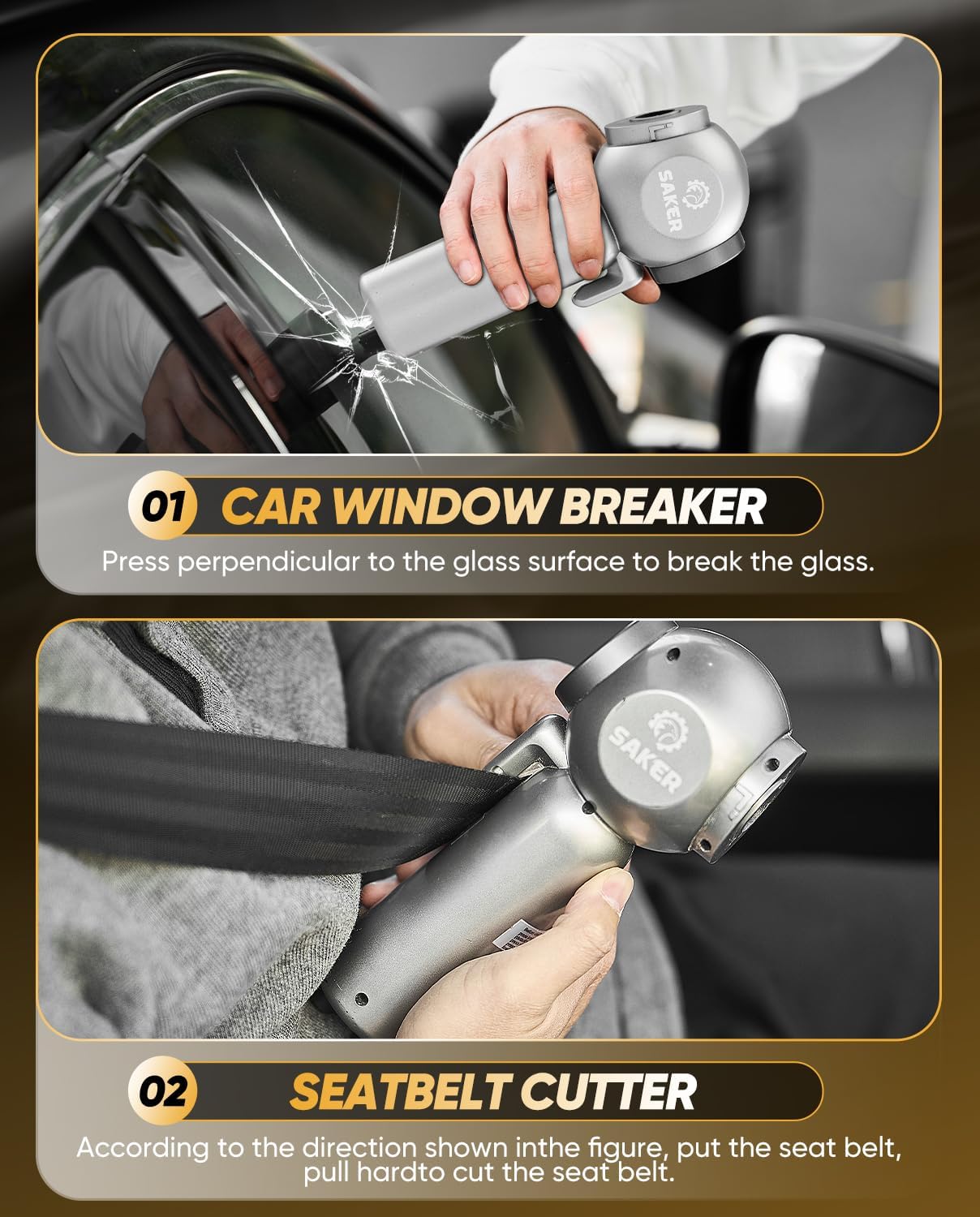 Saker Car Vacuum Portable 6-in-1 Handheld Cordless Vacuums, 20000PA Suction, 7800mAh Blower, Window