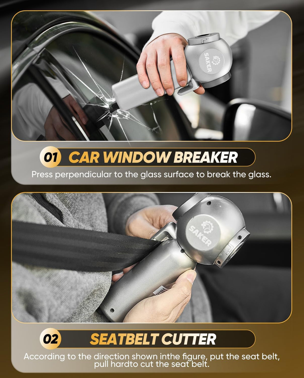 Saker Car Vacuum Portable 6-in-1 Handheld Cordless Vacuums, 20000PA Suction, 7800mAh Blower, Window