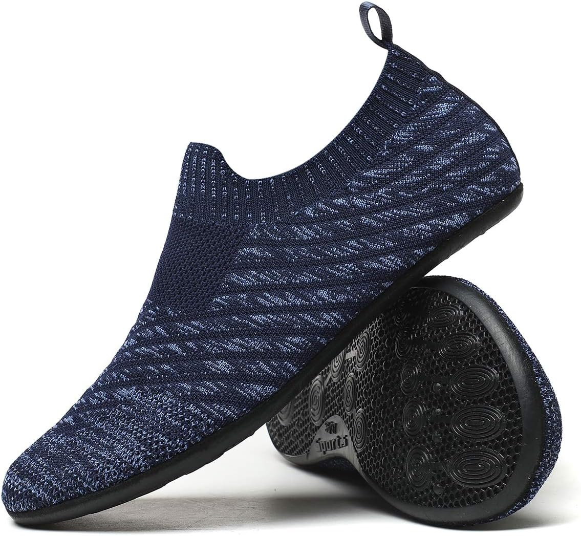 QZKDM Lightweight Slip on Grip Indoor House Slippers Barefoot Non Slip Home Exercise Yoga Shoes for