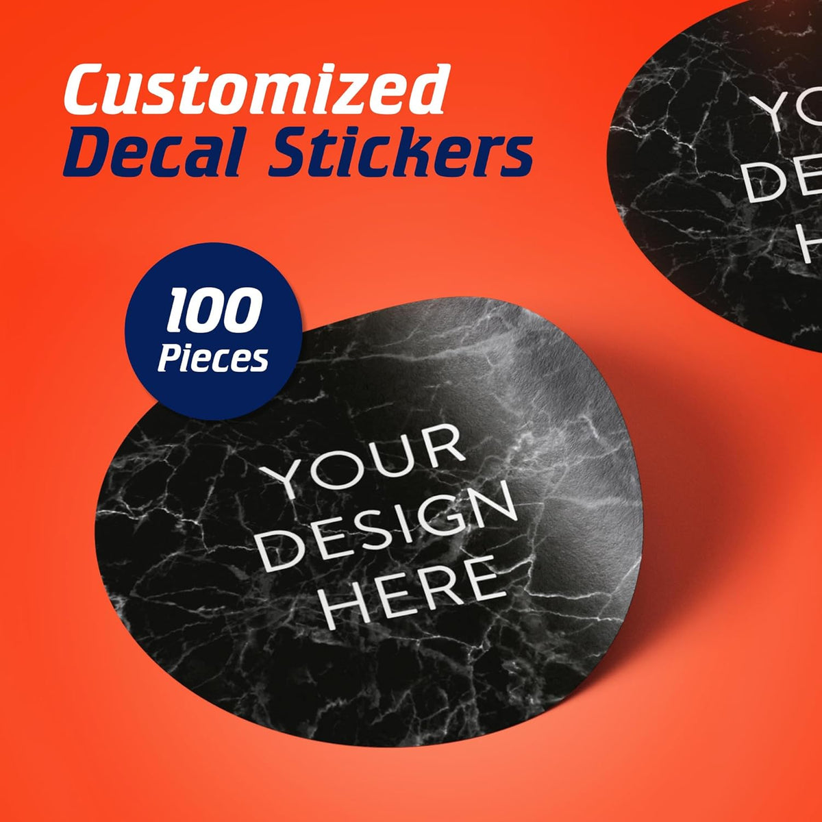100 Custom Vinyl Stickers - Upload Your own Image, Text, Design, Logo - Personalized Logo Labels