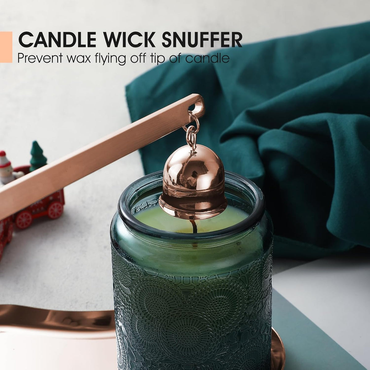PATOISE 3 in 1 Candle Accessory Set Mini, Candle Wick Trimmer Cutter, Candle Snuffer, Candle Wick