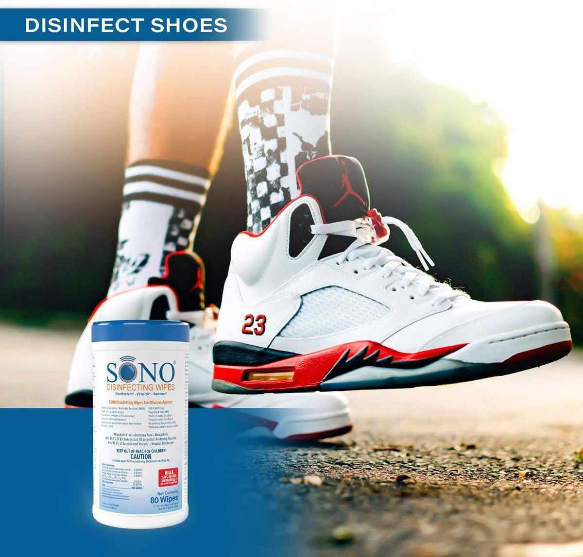 SONO Disinfecting Wipes - Alcohol-Free, No Bleach, Medical-Grade I Multi-Surface Cleaning for Home