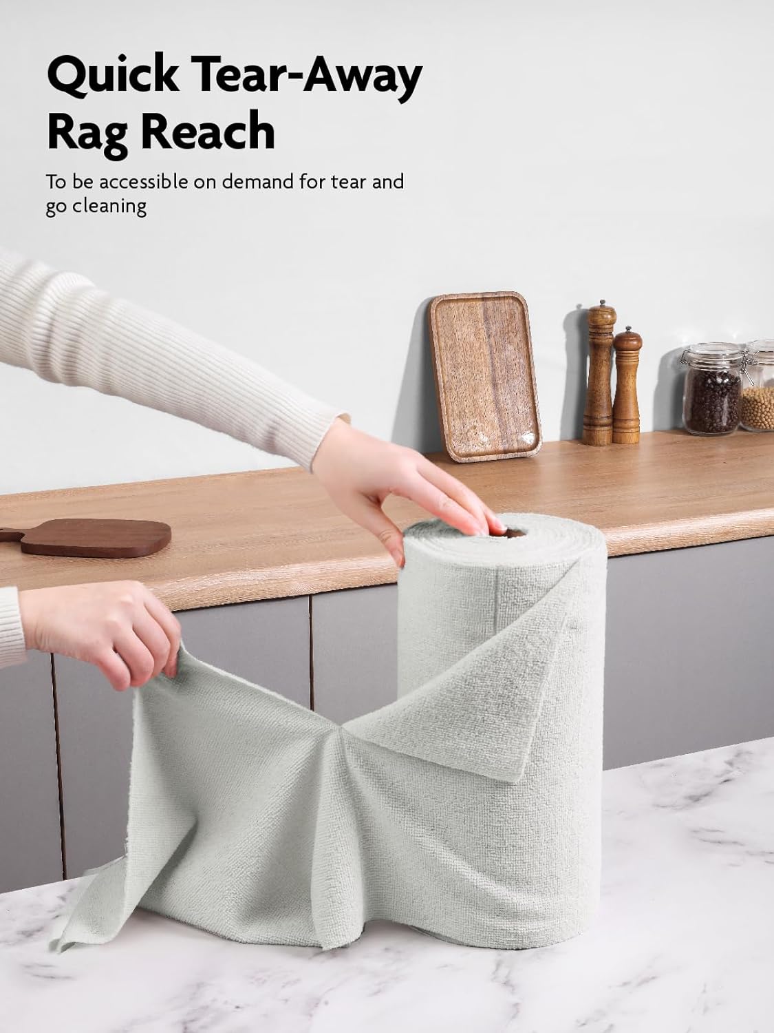 Fantasticlean Microfiber Cleaning Cloth Roll -75 Pack, Tear Away Microfiber Towels, 12" x 12"