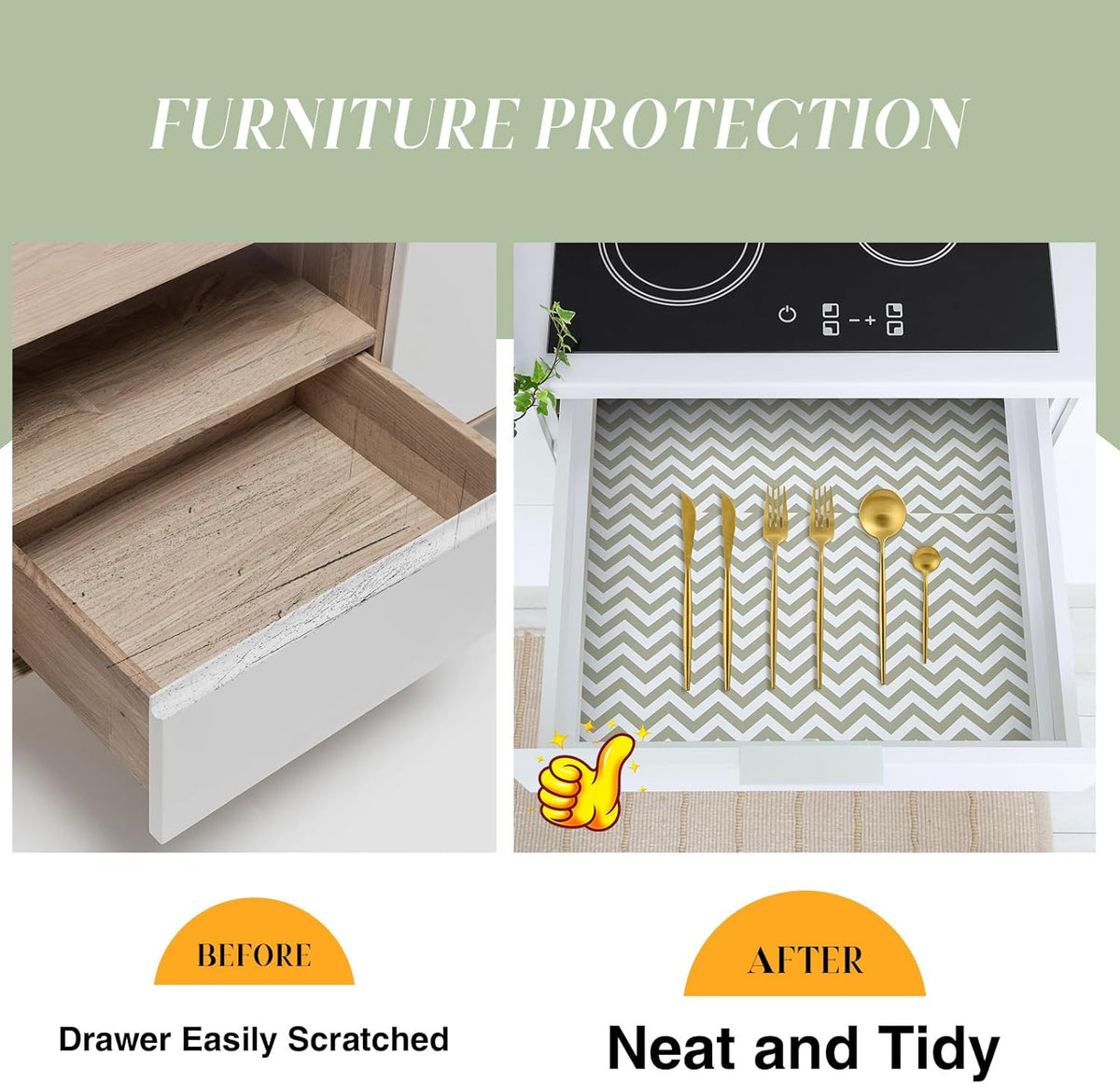 Glotoch Shelf Liner 12" x 20FT Non Adhesive Refrigerator, Kitchen, Drawer Liners, Waterproof and