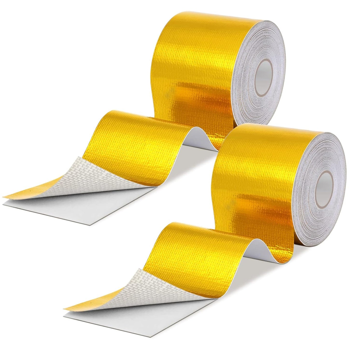 Zonon 2 Rolls Aluminum Foil Tape Heat Shield Tape Barrier Adhesive Reflective Fiberglass Thermal