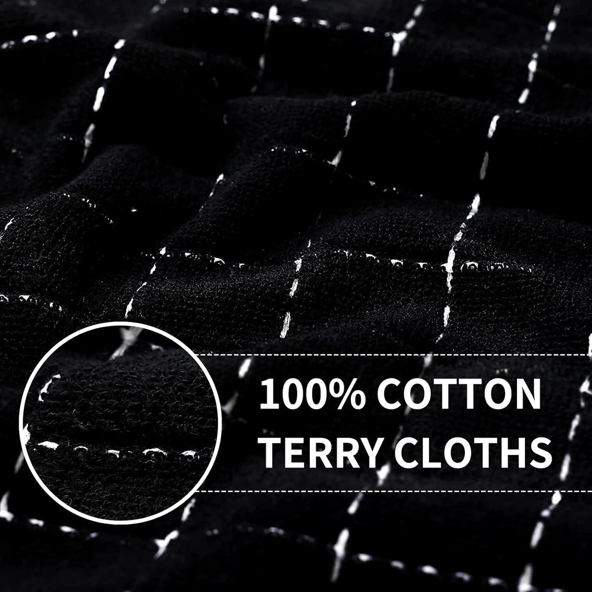Homaxy 100% Cotton Terry Kitchen Towels(Multiple Colour, 13 x 28 inches), Checkered Designed, Soft