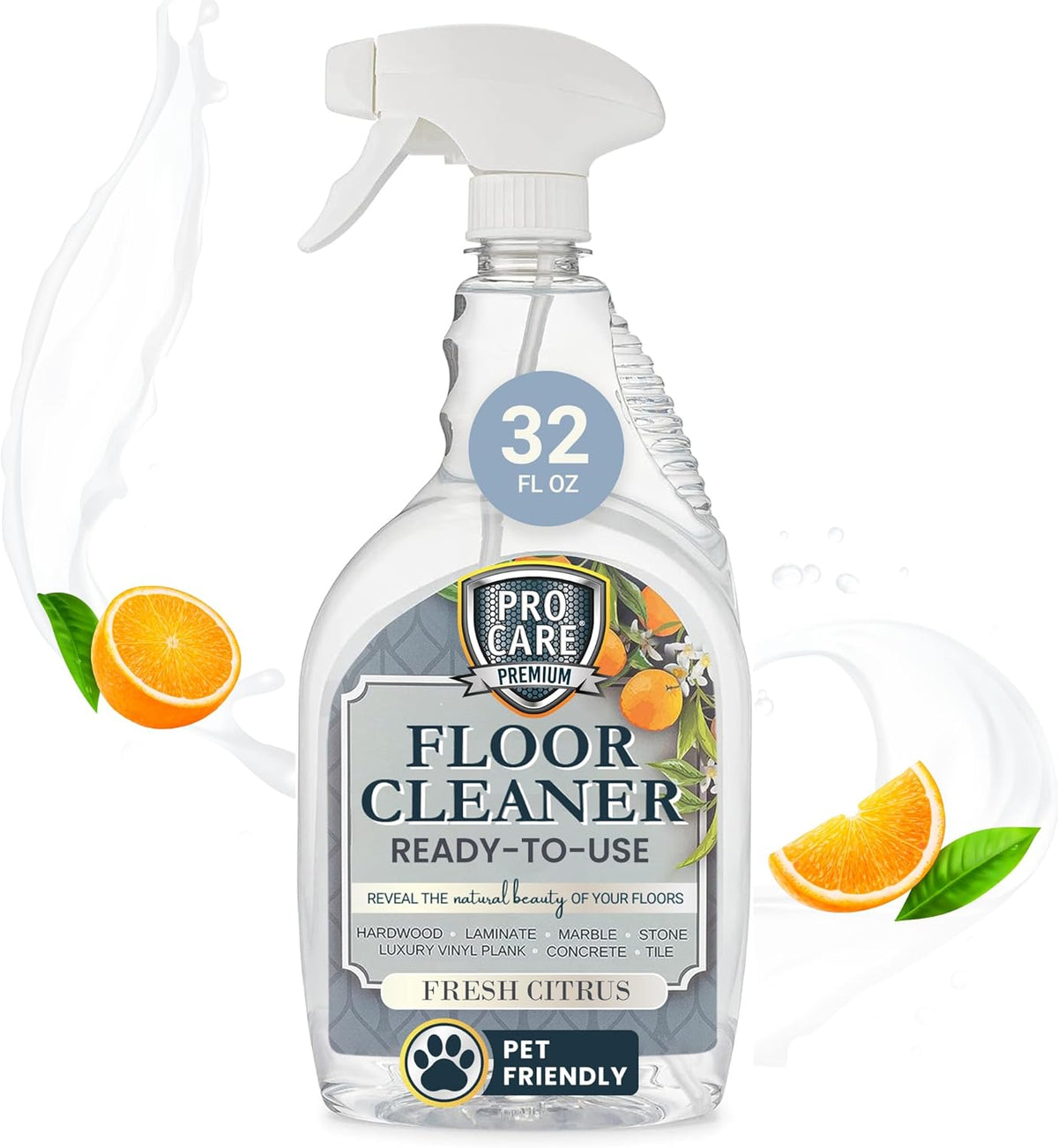 ProCare Citrus Floor Cleaner (Made in USA) | Tile, Stone, Laminate, Vinyl & Natural Wood Floor
