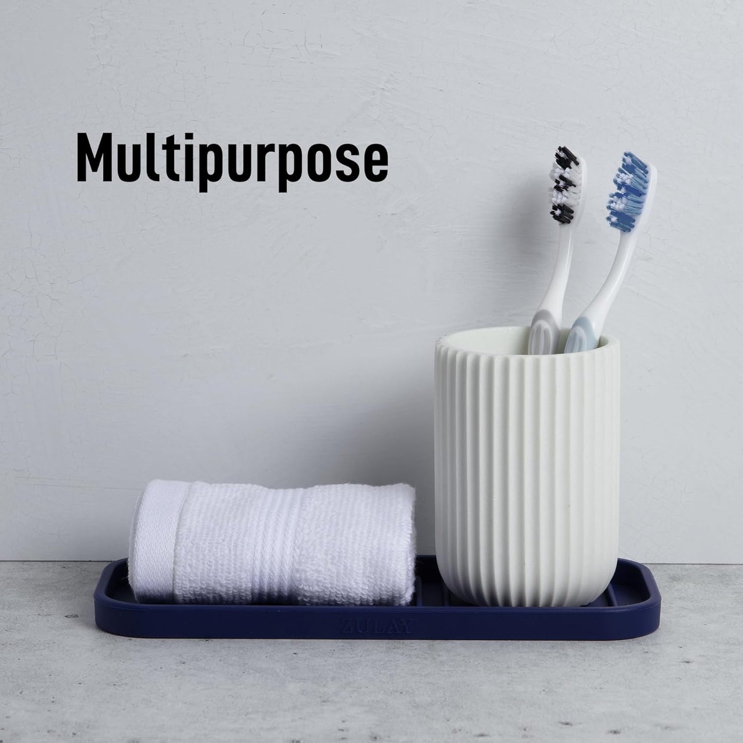 Zulay Kitchen (9x3.5) Silicone Sponge Holder for Kitchen Sink - Flexible Multipurpose Soap Tray