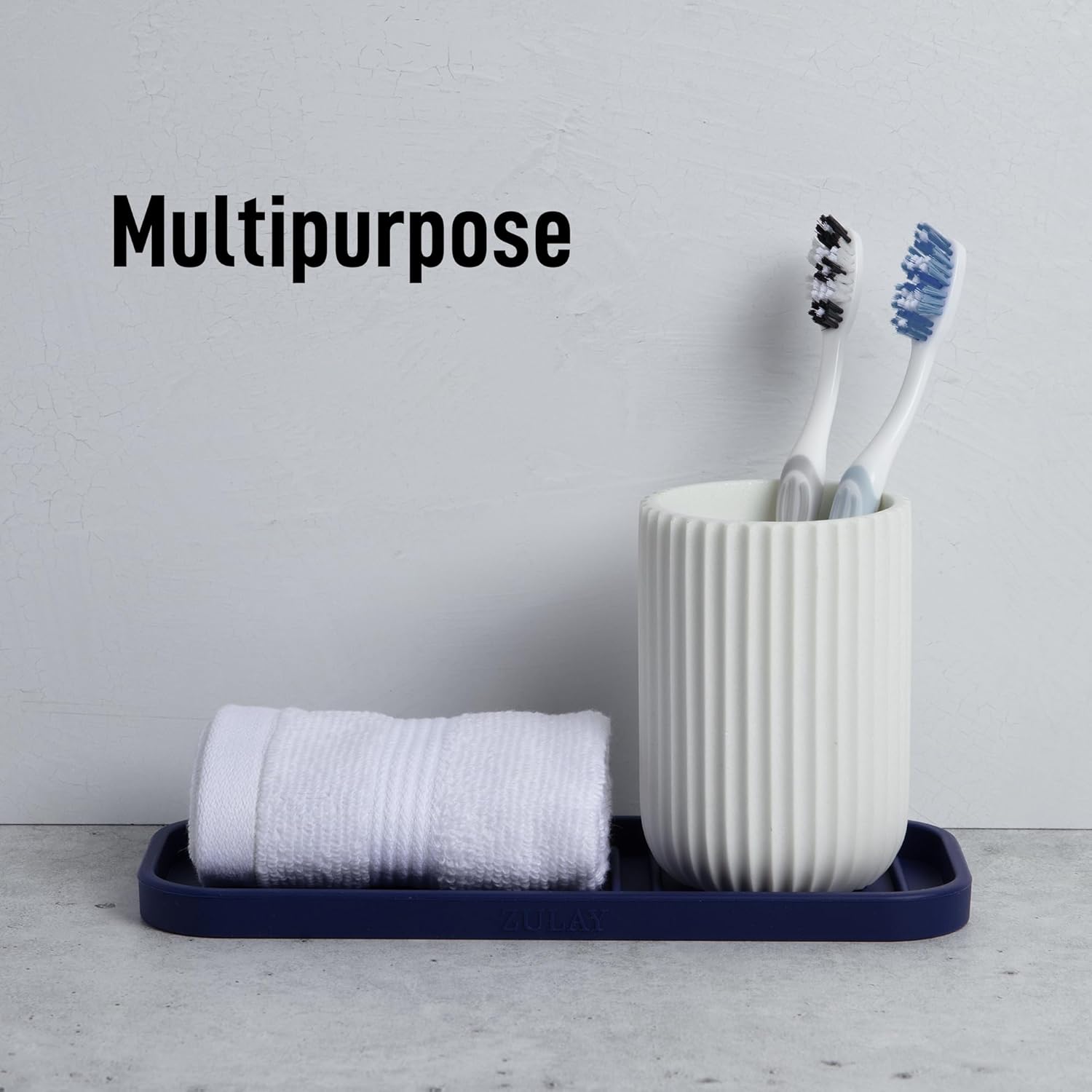 Zulay Kitchen (9x3.5) Silicone Sponge Holder for Kitchen Sink - Flexible Multipurpose Soap Tray