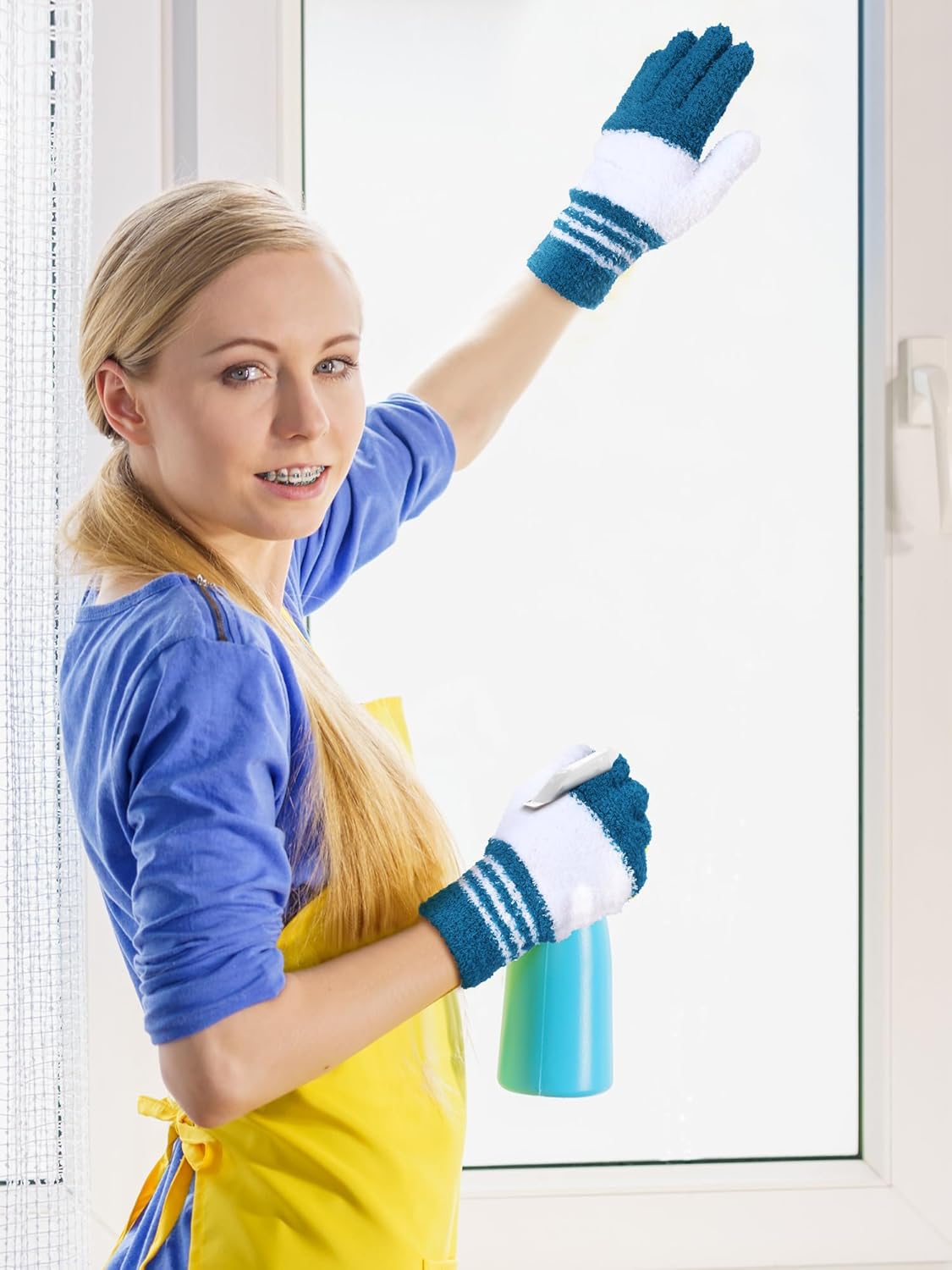 Patelai 3 Pairs Microfiber Plant Dusting Gloves Leaf Cleaning Gloves for Indoor Plants, Blinds