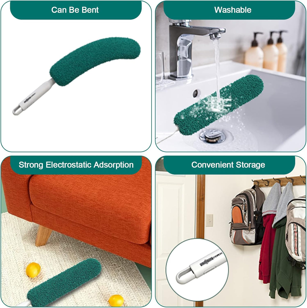 Microfiber Duster, Feather Duster, Dusters for Cleaning, Washable Dusters with Reusable Microfiber