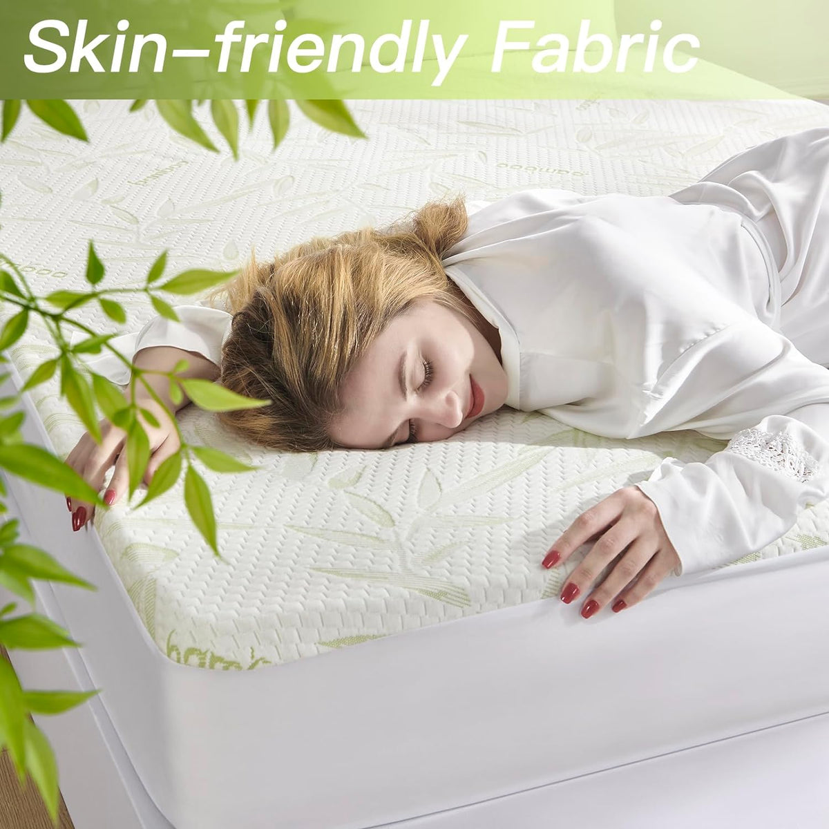 California King Mattress Protector Waterproof Mattress Pad Washable Bamboo Rayon Mattress Cover