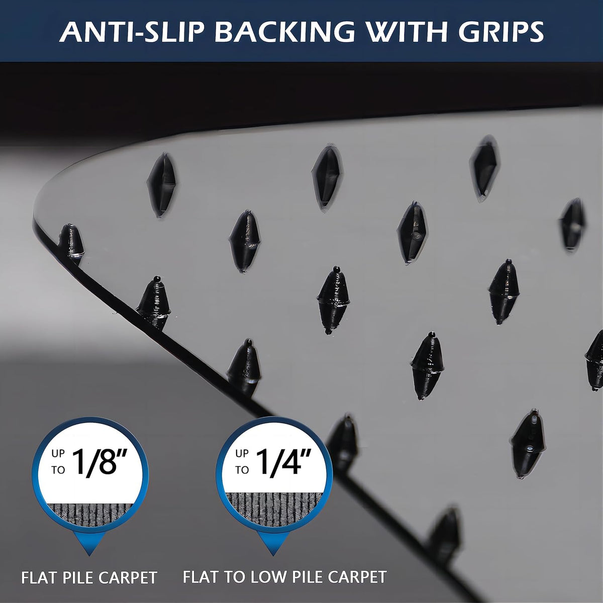 SALLOUS Office Chair Mat for Carpet, 48in x 36in Heavy Duty, Gaming Chair Mat with Grips, Rolling