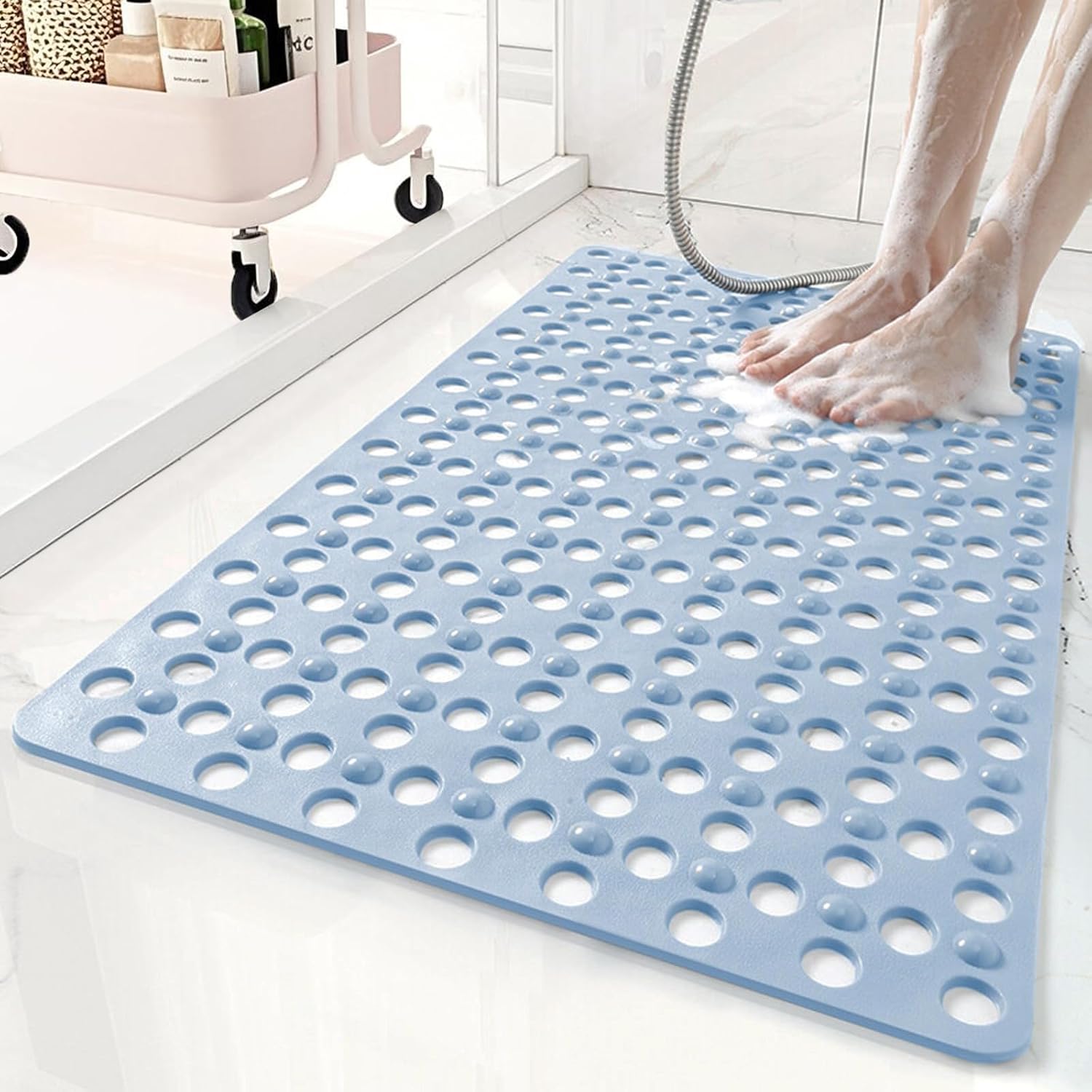 Non Slip Bathtub Mat and Shower Mat 31x17 inch,Bath Mat with Quick Dry Drain Holes and Suction