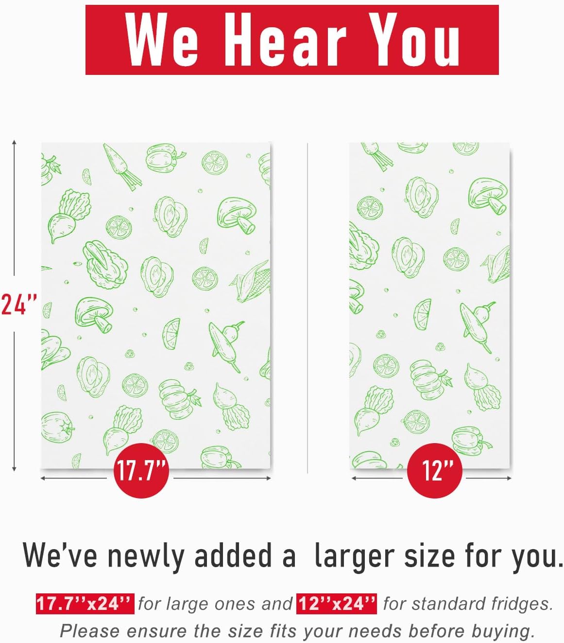 Cooyes Refrigerator Drawe Liners Super Absorbent Fridge Bin Mats Keep Produce Fresh Longer Air